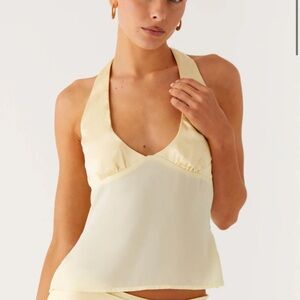 Peppermayo yellow Halter Top